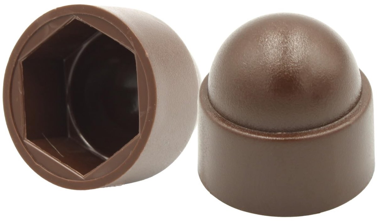 Solidchoice - 20 x Schroefcovers voor M5 Schroeven Bruin
