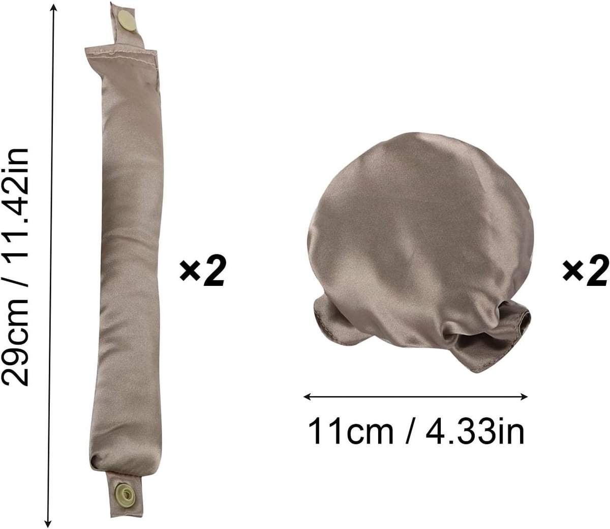2-delige Set van Warmtevrije Krulsetters - Ideaal voor Lang en Middellang Haar - DIY Haarstyling Tijdens het Slapen met Comfortabele Krulrollers