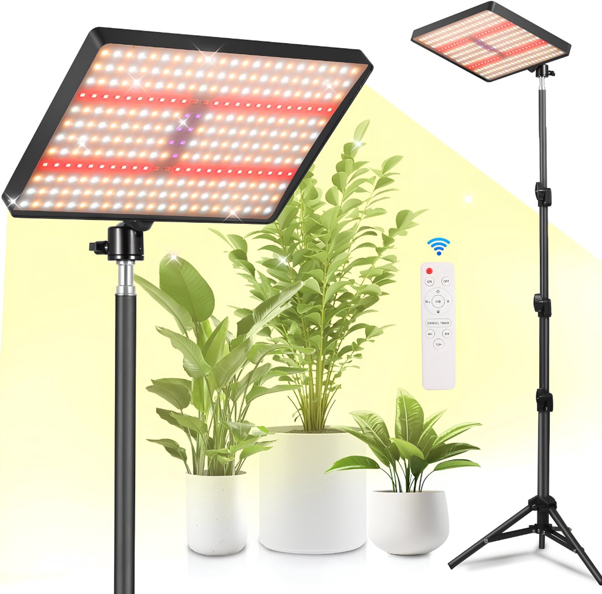 Lìon® Groeilamp - Kweeklamp -Groeilamp Planten - Zwart - 43cm x 6cm x 24cm