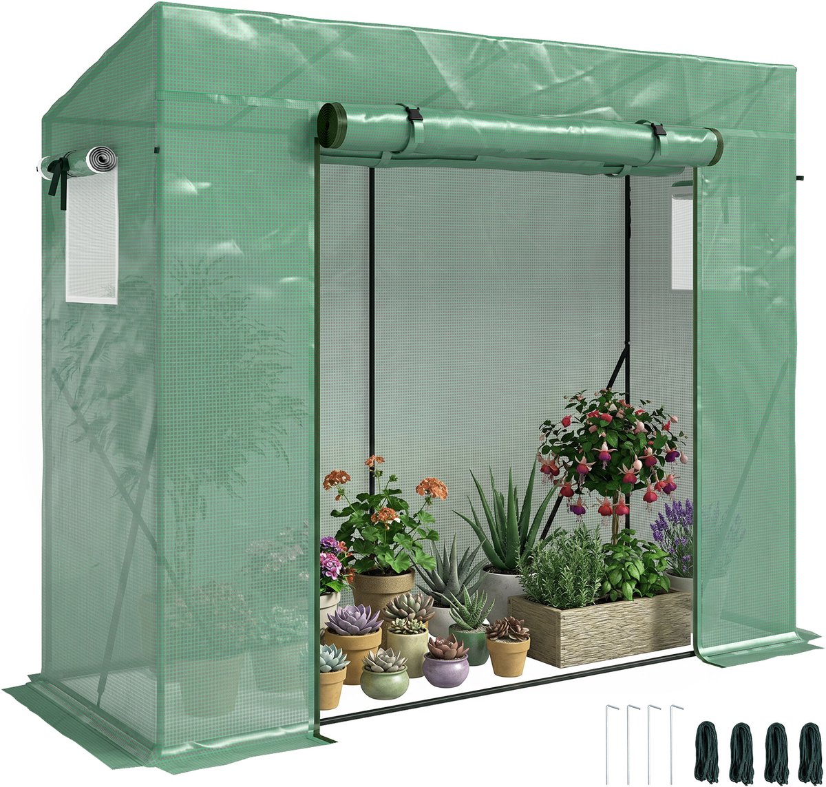 Outsunny-Kas-200x77x169cm-PE-Groen