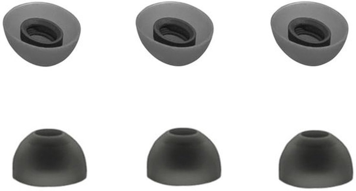 Vervangende Siliconen Oordopjes voor In-Ear Hoofdtelefoons, 6 Stuks (Zwart)