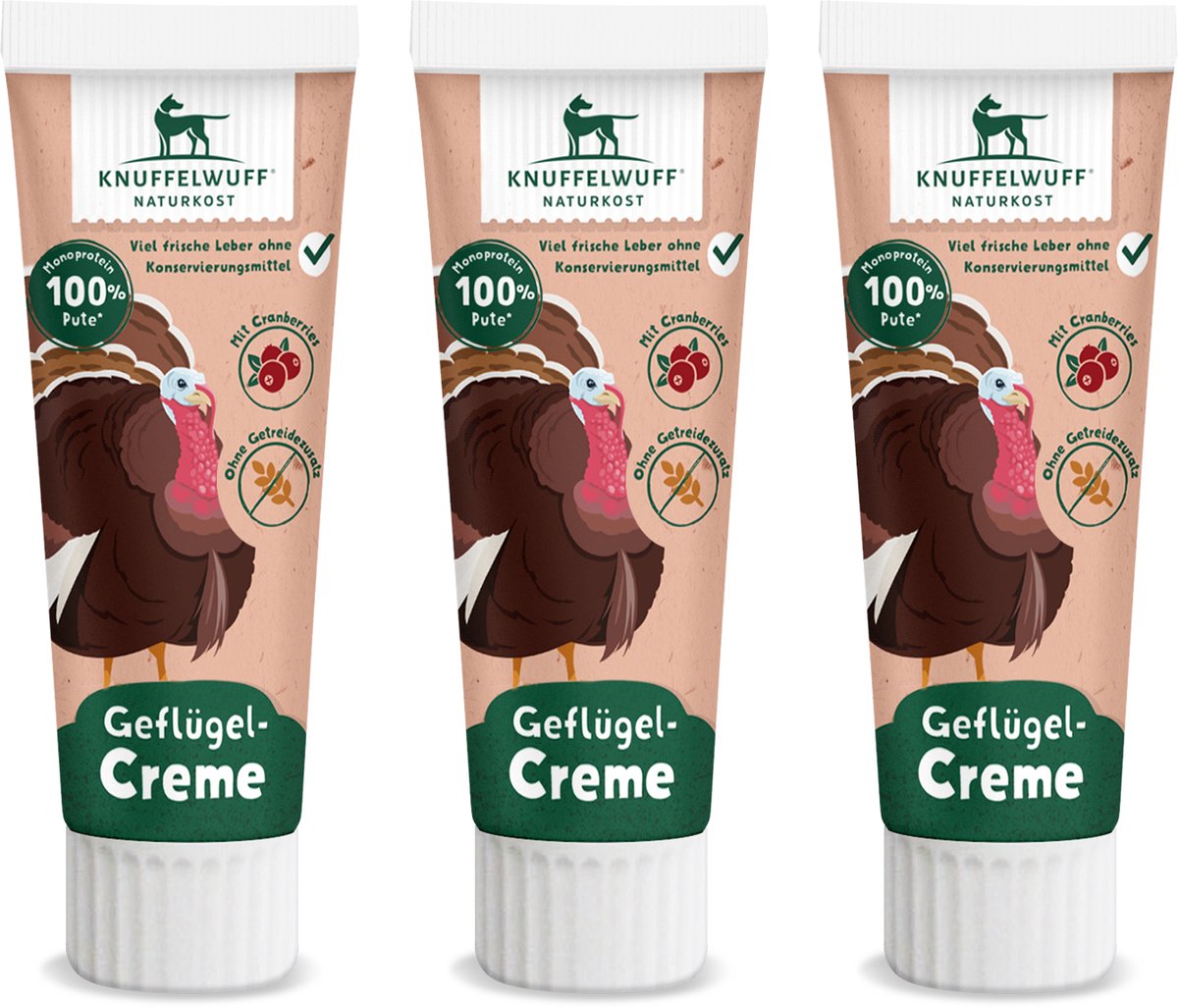 Knuffelwuff snackpasta kalkoencrème 3 stuks