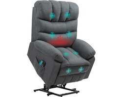 HOMCOM Power Lift Chair Polyester, Stahl 93L x 100B x 112H cm Dunkelgrau