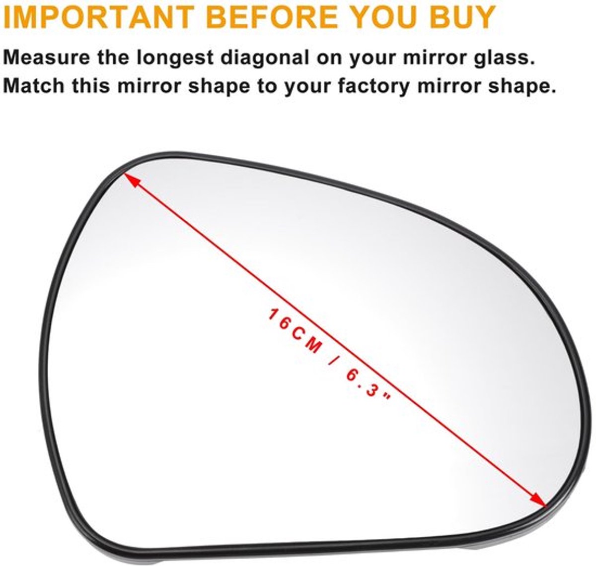 Auto Buitenspiegel Rechts - Vervangingsglas - Wit - Convex - Geschikt voor Peugeot 207 2006-2015 en 308 2007-2013