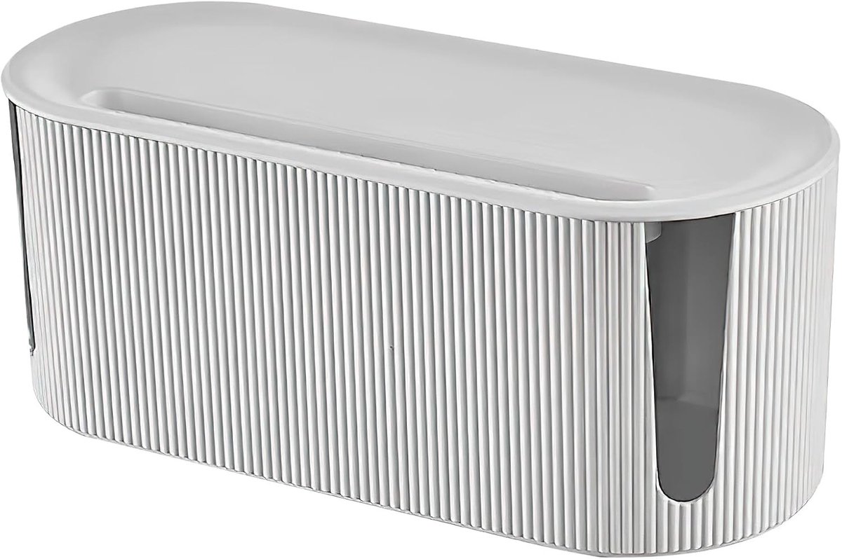 Kabelopbergdoos met Deksel, Kabelorganizer van ABS Plastic, Multifunctionele Kabelbeheeroplossing voor Stekkerdozen en Opladers (Wit)