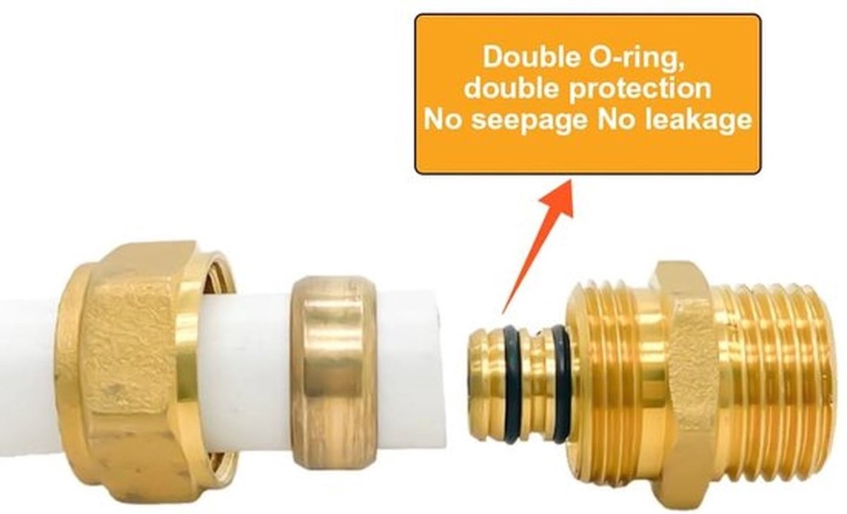 Schroeffitting 20-delige set - Koper - Corrosiebestendig - Schroefdraadverbinding - Warmtegeleiding - Lange levensduur - Fitting