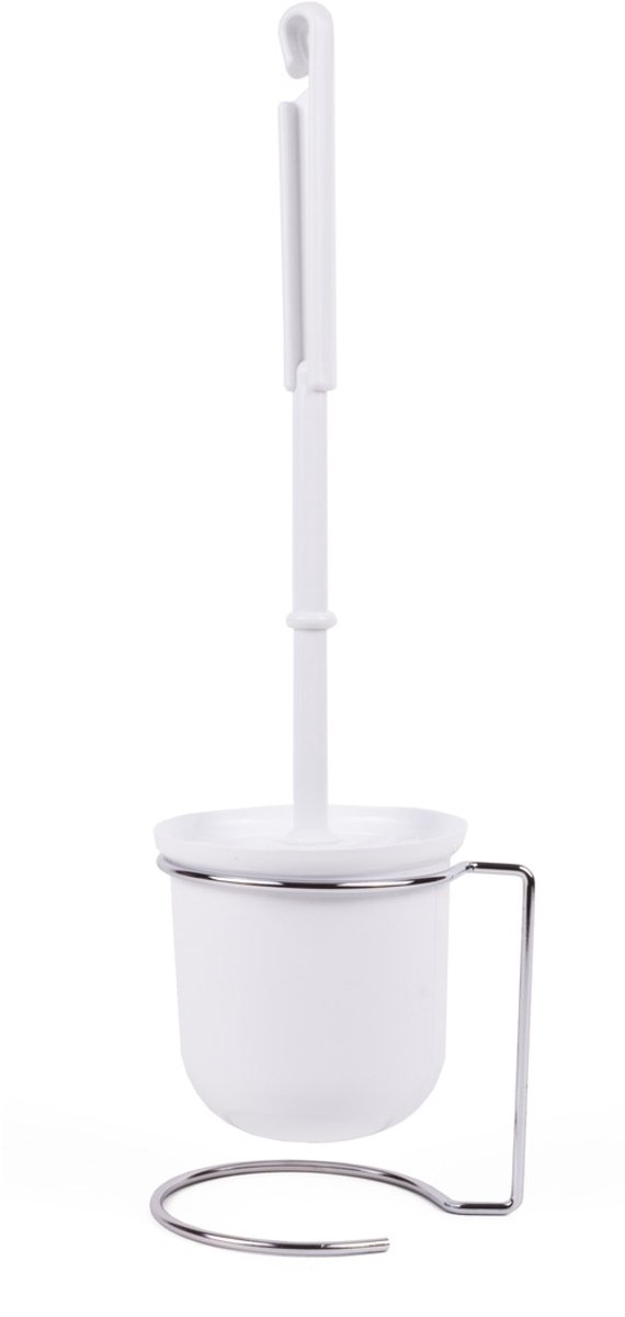 WC-borstel met metalen houder - Wit - 39 cm