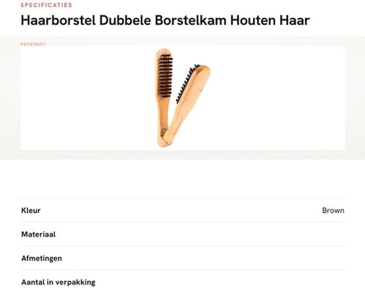 Haarborstel - Dubbele Borstelkam - Houten Haar Straightener Tool - Draagbaar - Anti-Statisch - Geschikt voor alle haartypes - Kapperskam