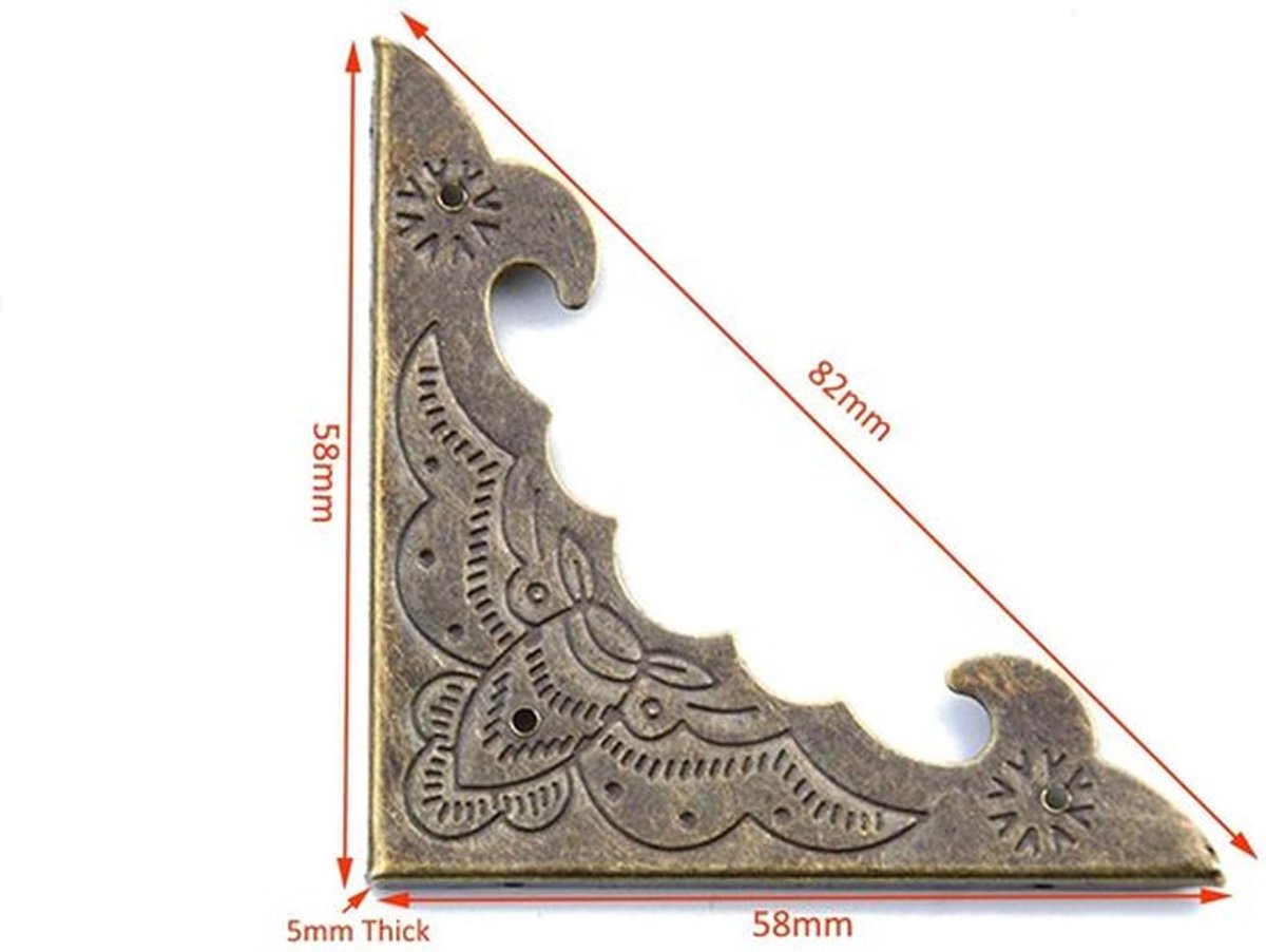 Hoekbeschermer Antibotsing - Decoratieve Beugel - Vleermuis Patroon - Metalen Hoekbeschermer - Groot Pak van 20 - Veiligheid voor Wijnkist/Boekalbum