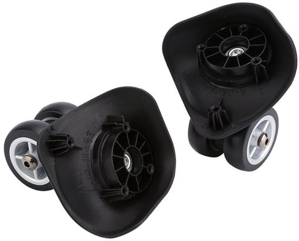 Kofferwielen Vervangset - 2 Stuks - PVC - Ondersteuningswielen - Trolleywielen - Schwenkbaar - Geschikt voor Koffers - Bagagewielen