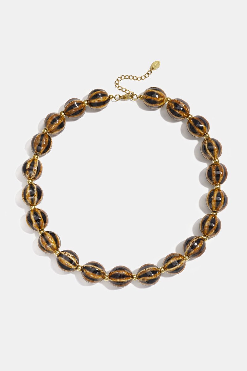 Lumé - Kralenketting - Bruin - Keramiek - Stainless Steel - - Bruin