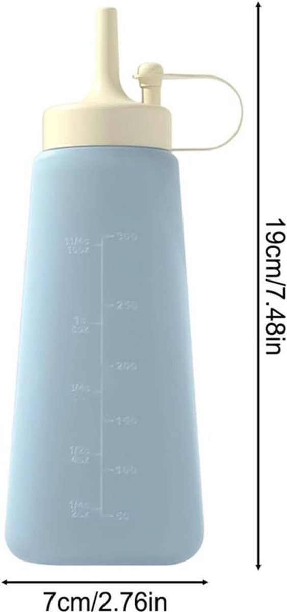 2 knijpflessen - 300 ml draagbaar navulbaar | Saladedressingflessen, Geschikt voor Honing, Sauzen etc., Geschikt voor Restaurant, Koken, Voedselbereiding - Blauw