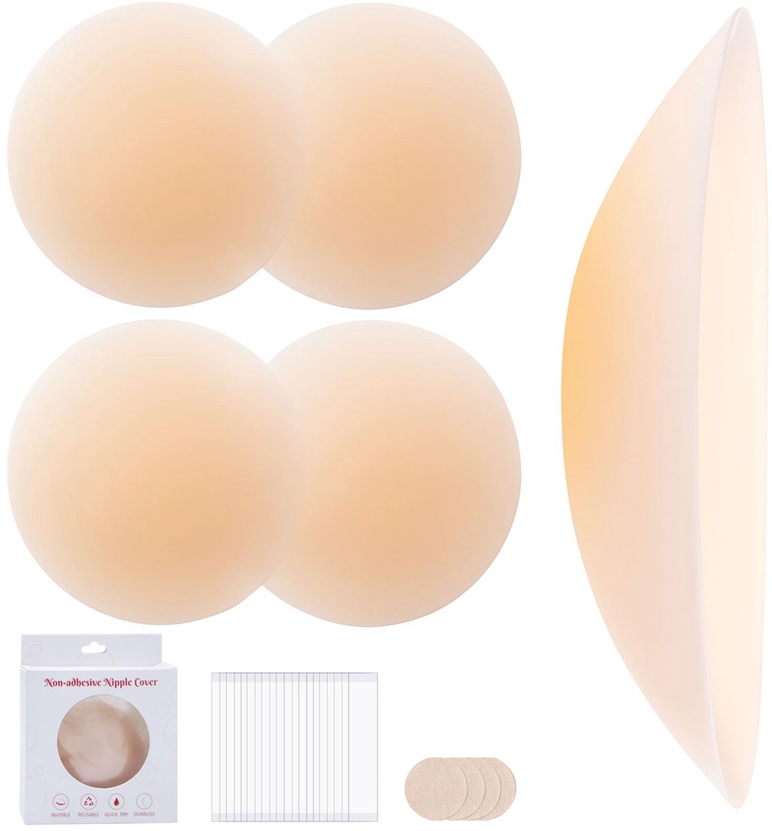 Solidchoice - Silicone Nipple Pads voor Vrouwen, Herbruikbare Bescherming