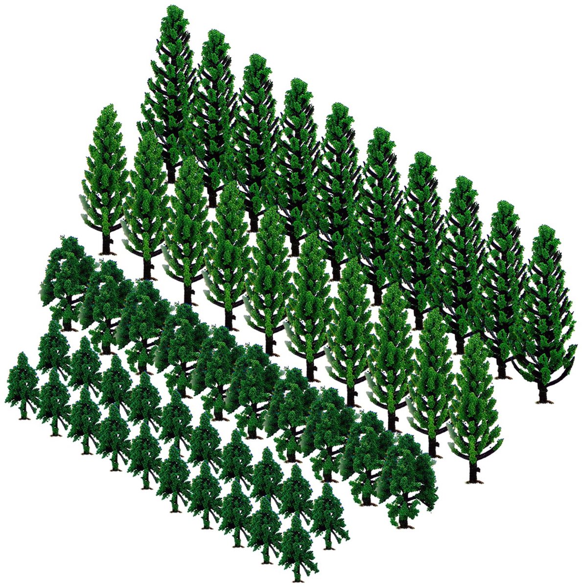 Solidchoice - Miniatuur Modelbomen voor Modelspoor en Landschapsontwerp, Set van 50 Stuks