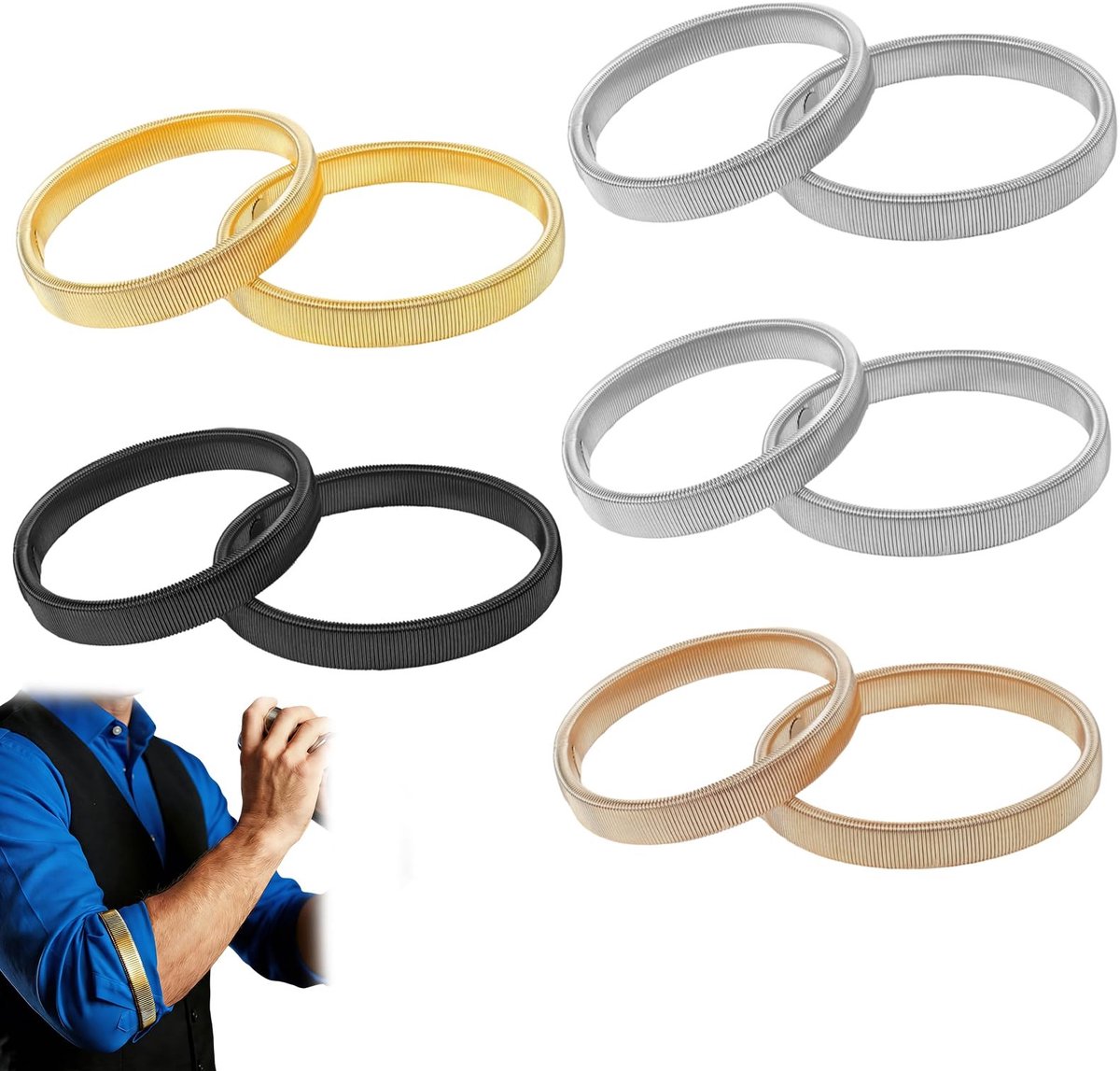 Solidchoice - Set van 5 Paar Mouwhouders