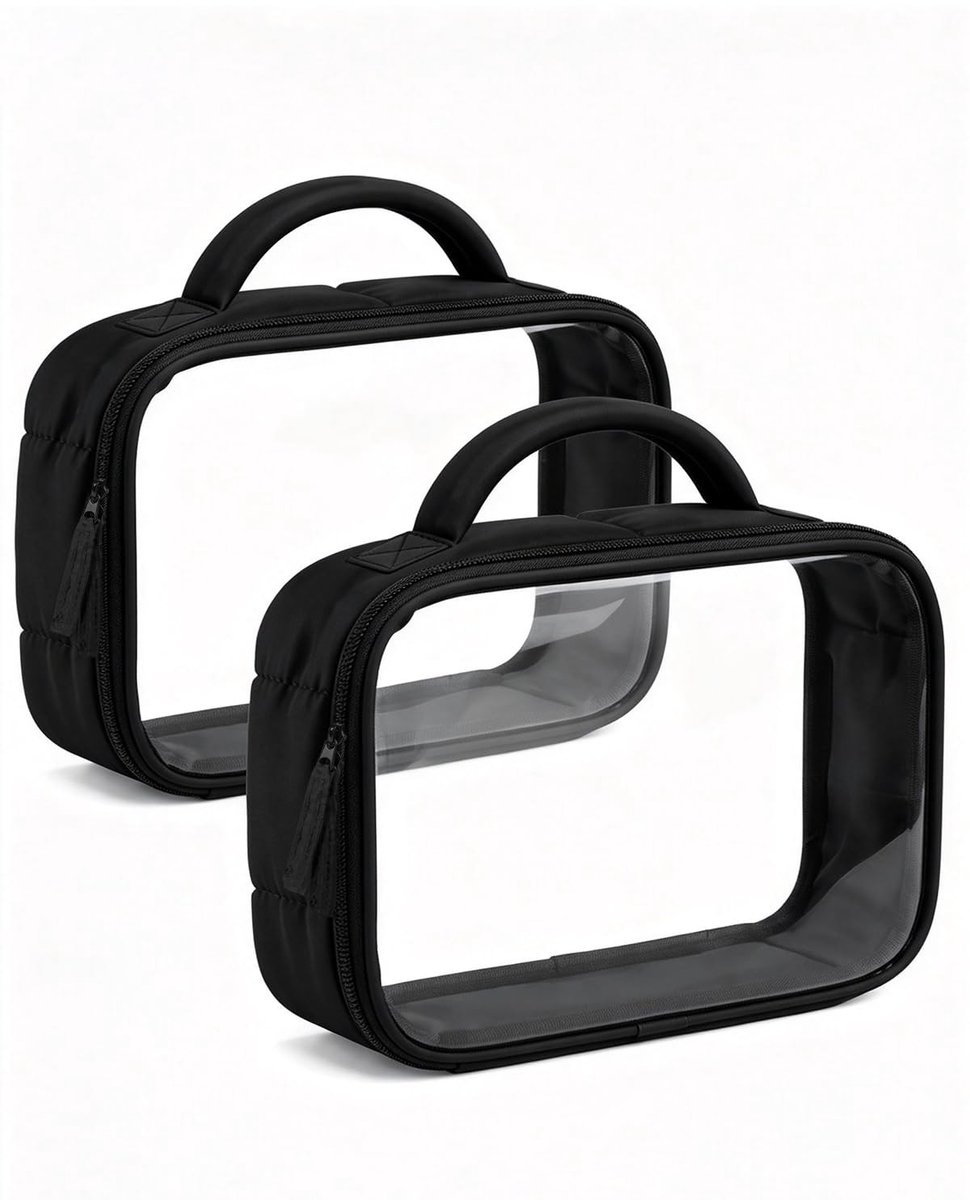 Solidchoice - Goedkeuring TSA Transparante Toilettas, Pack van 2