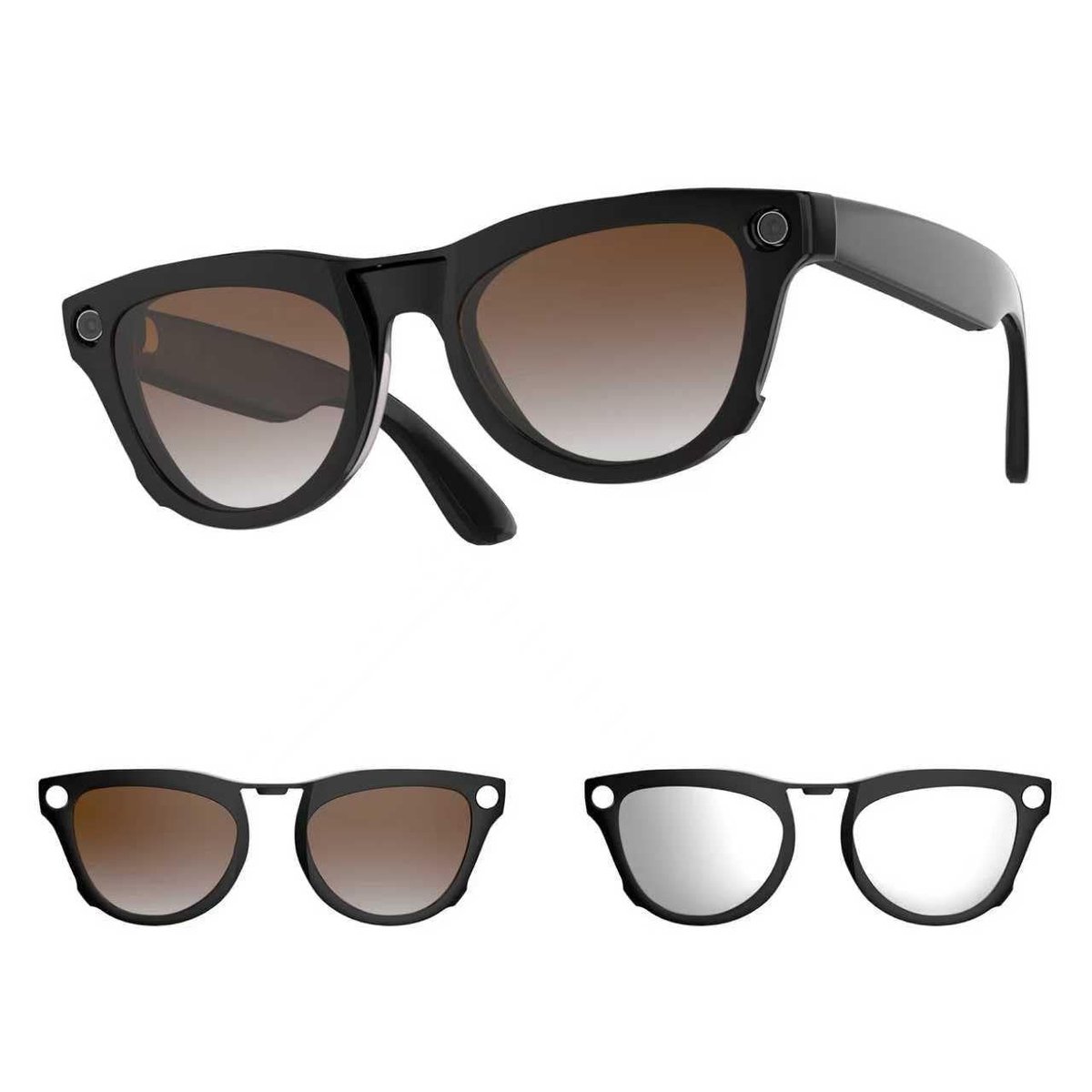 Solidchoice - Gepolariseerde Clip-on voor Cat Eye Smart Bril (Bruin+Zilver)