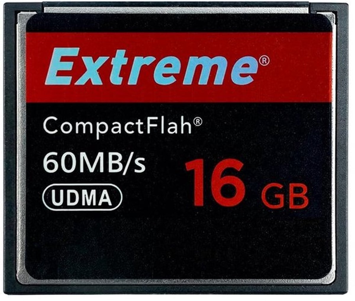 Compact Flash Geheugenkaart 16GB - Hoge Snelheid tot 60MB/s - SLR Camera - UDMA - Plug and Play - Schrijfcapaciteit 20-30MB/s