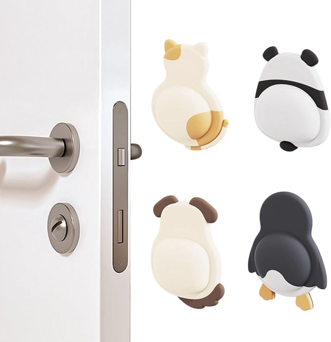 Solidchoice - Set van 4 Deurstopper Wandbeschermers in Dierenthema