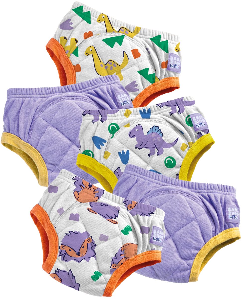 Set van 5 herbruikbare zindelijkheidsbroekjes in Gemengde druiven | Sneller en met vertrouwen zindelijk worden | Bambino Mio®