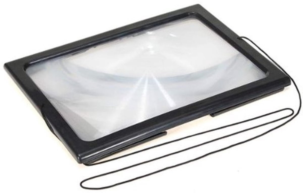 Vergrootglas 3-voudig - Handvrij - Opvouwbare poten - Omhangkoord - Ideaal voor lezen/knutselen - Afmetingen 29 x 20,5 x 11 cm - Bladloep