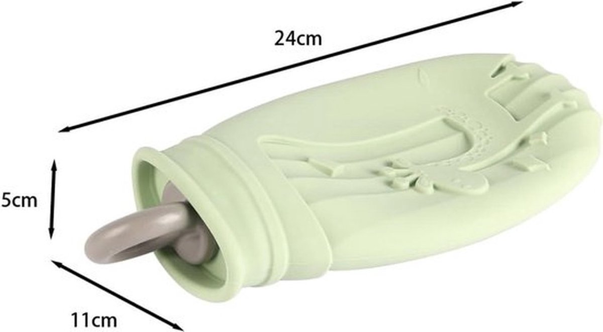 - Cartoon Warmwaterkruik met Hoes - Mini Siliconen Warmwaterzak - Draagbare Warmwaterkruik - 500ml - Warme en Koude Kompressen - Groen Hert - Geschikt voor Alle Leeftijden