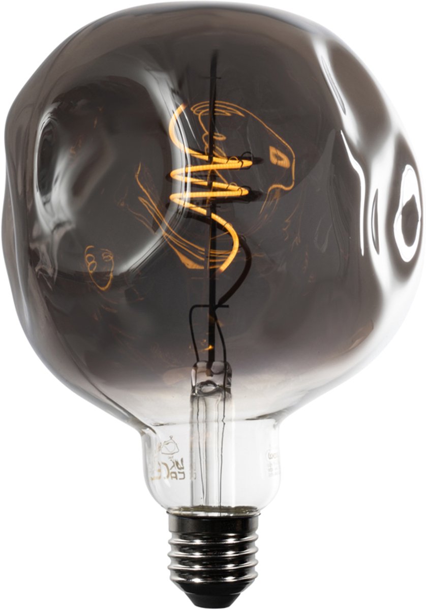 Luedd E27 dimbare LED lamp spiraal filament G125 spiegel zilver 4W 75 lm 1800K