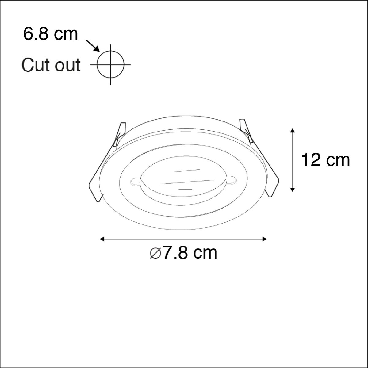 Qazqa inbouwspot, inbouwlamp - 43554 - , max. 50W, geschikt voor led, 7.8cm, IP44,ideale badkamerlamp, in set van 6.