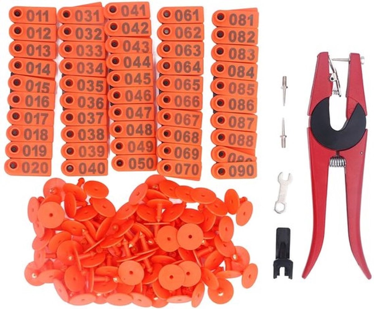 100 Sets Vee-oormerkkit - Oormerktangset - Veilig en