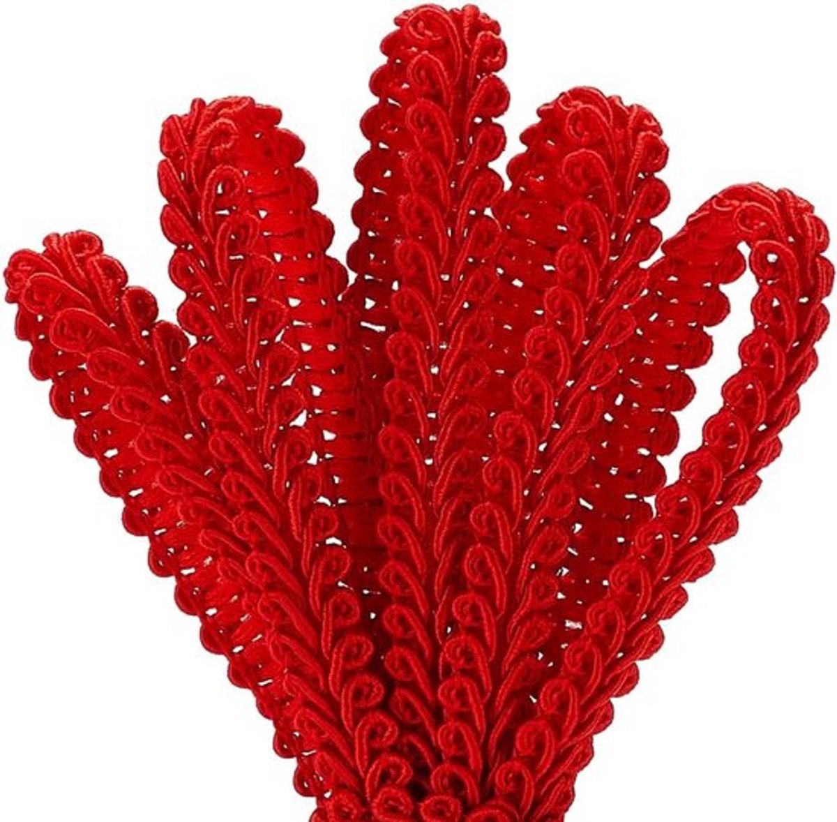Vlechtband voor Naaiwerk, 27 m (8 mm) Rode gimp-vlechtband, Polyester Franje voor Meubels, Kostuums en DIY Creaties
