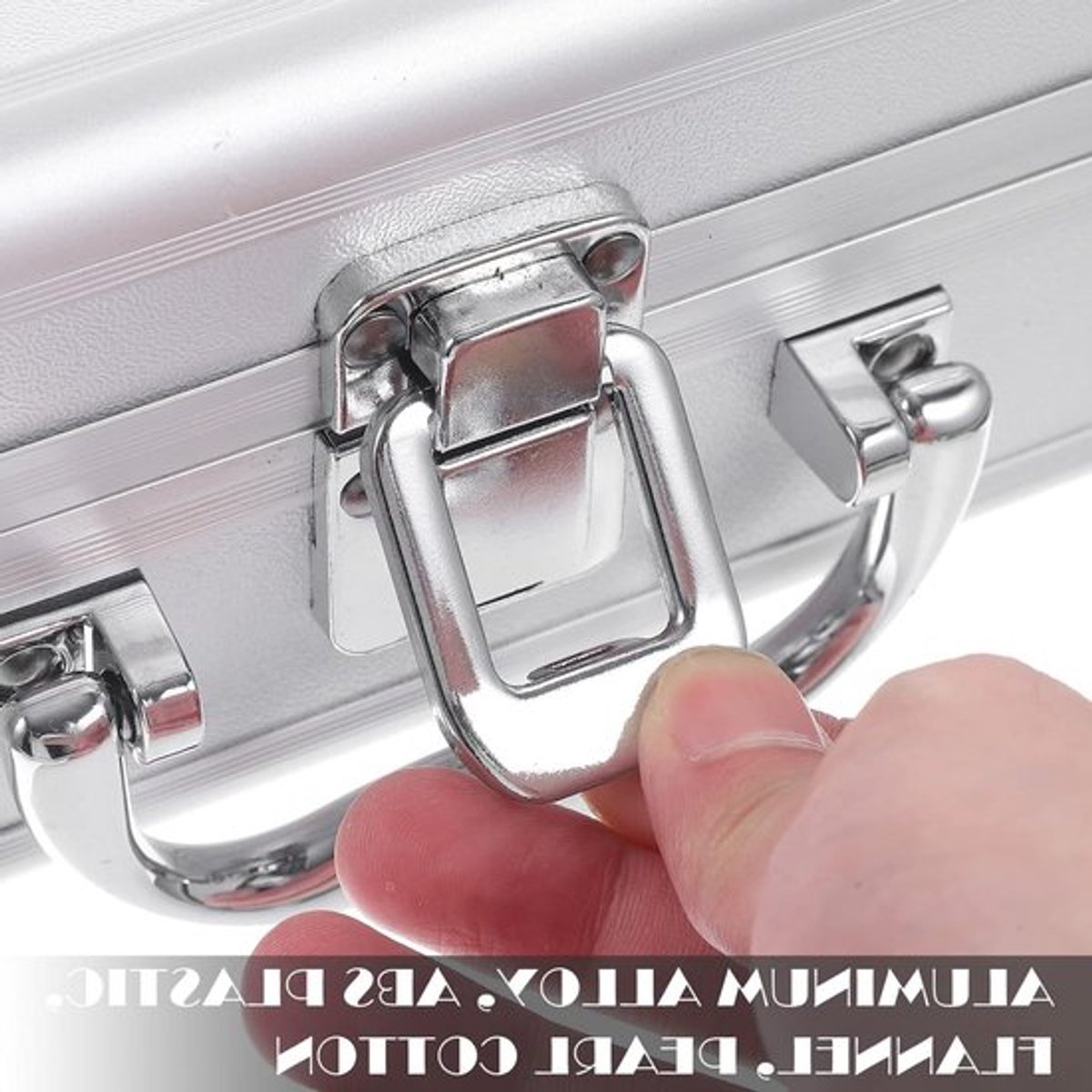 Aluminium Koffer met Hangslot voor Gereedschap en Reis, Geschikt voor Mannen en Vrouwen, Inclusief Schuimvoering (11.79 x 6.68 x 4.13 Inch)