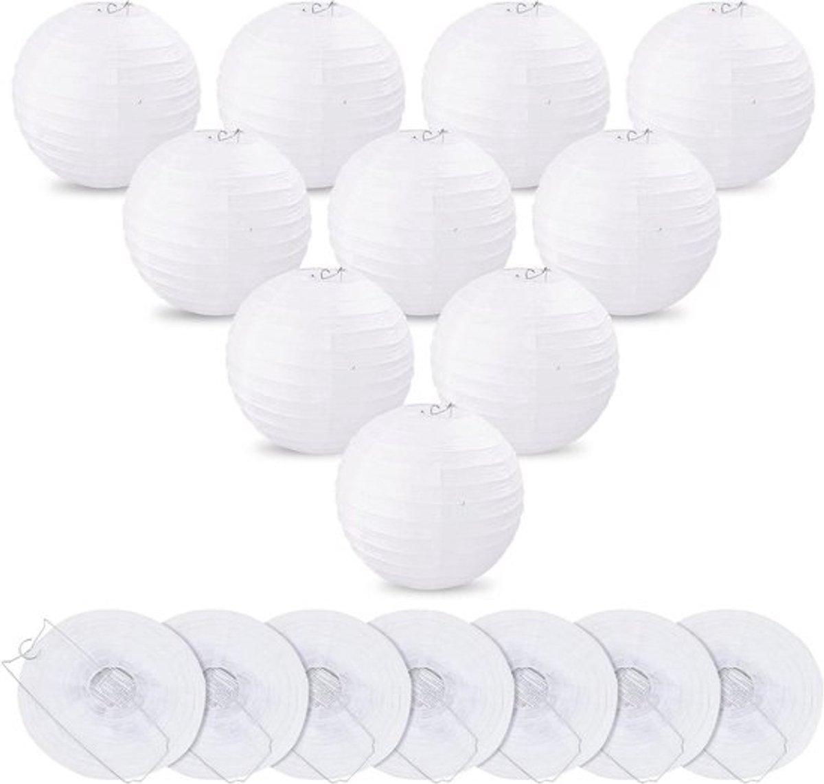 20 stuks witte papieren lantaarns - 15 cm, rond lampenkap - voor bruiloft, verjaardag, feest - decoratie en sfeerverlichting