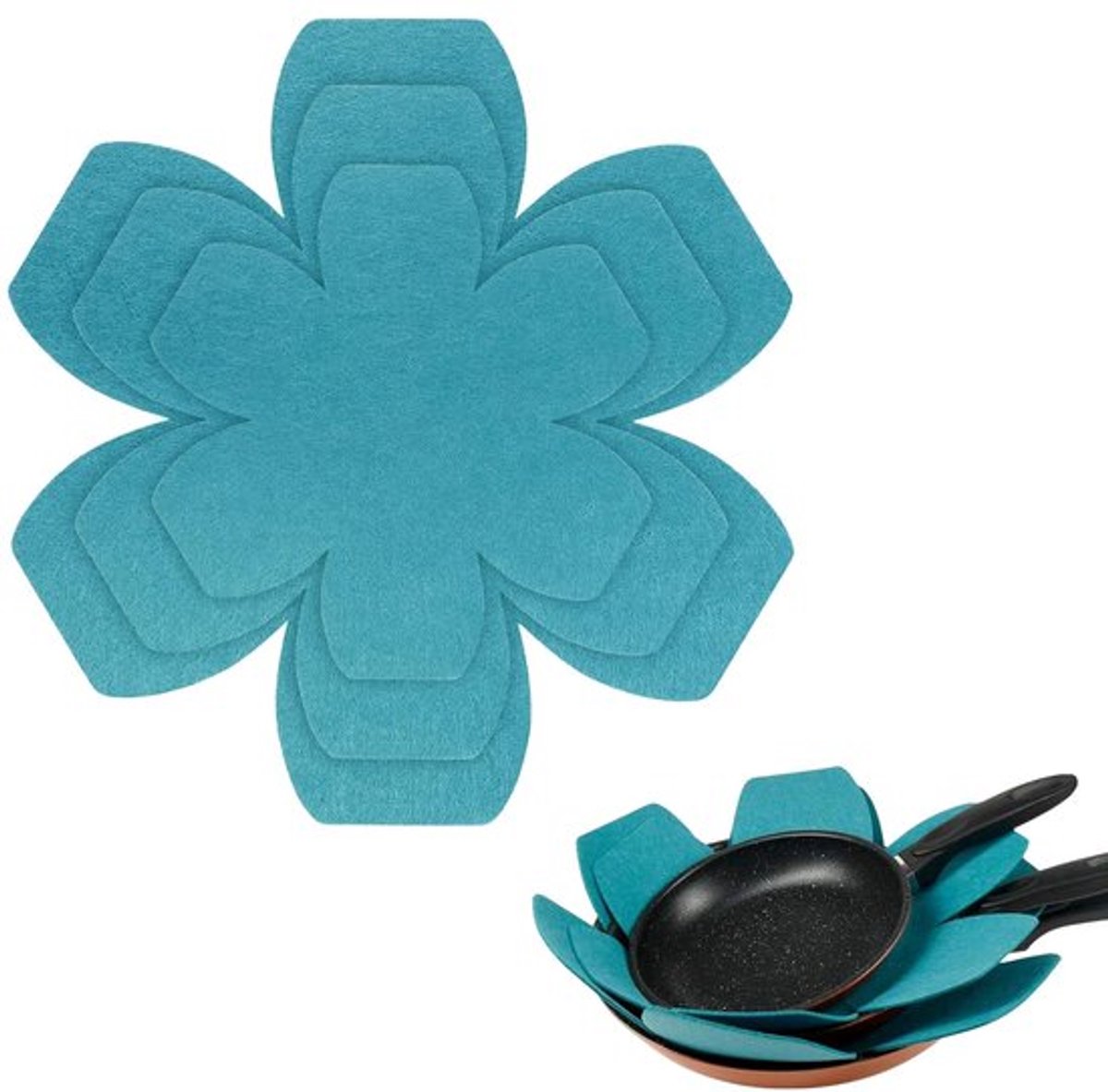 Set van 6 Viltpan Beschermers - Pannenbescherming - Potonderzetters voor Krassenbescherming - Warmtebestendigheid 15/20/55 cm