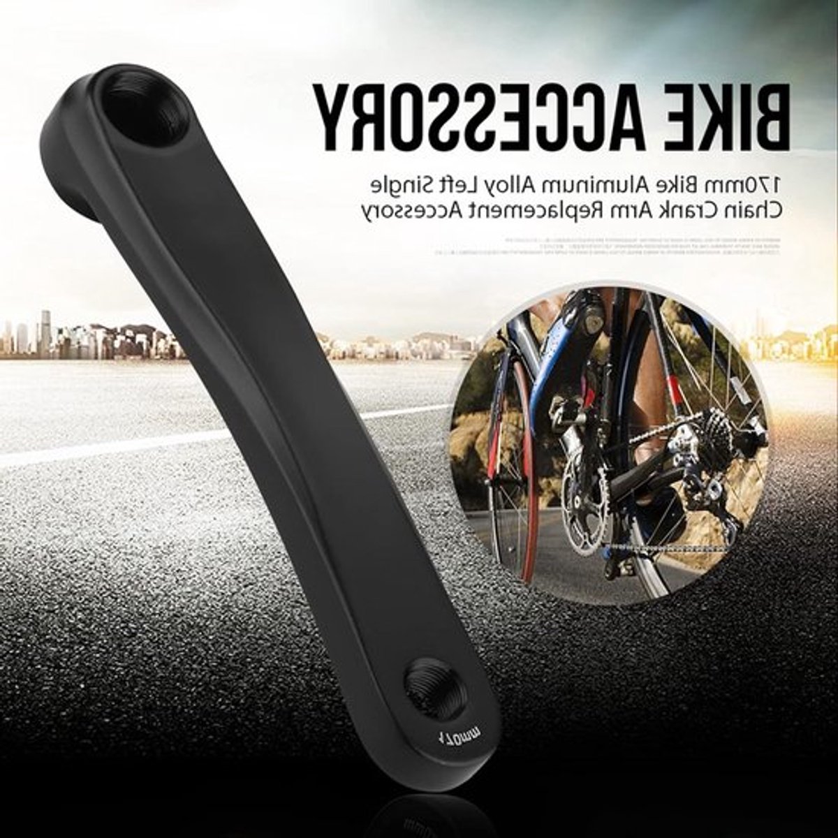 170mm Fiets Aluminium Enkelvoudige Crankarm - Vervangingsonderdeel voor Fietsen, Universele Crankarm, Fietsaccessoires