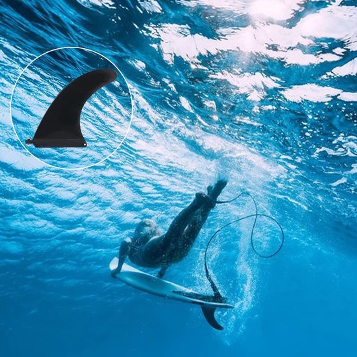 Verwijderbare surfplank vin voor SUP en longboard, inclusief schroeven, waterafscheider voor opblaasbare kajak en surfplank