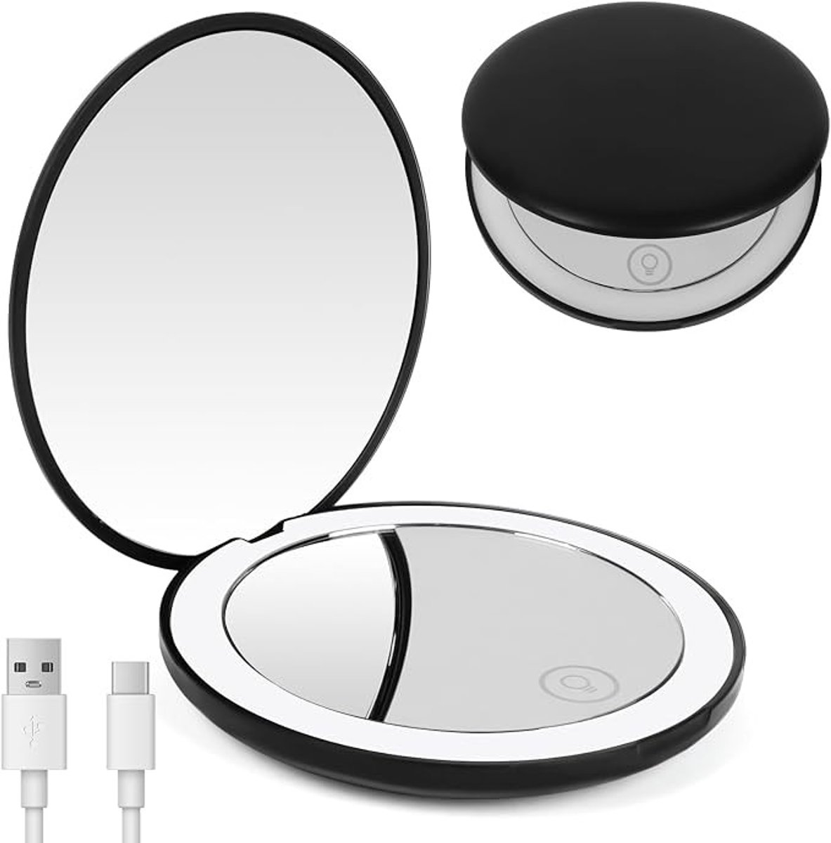 Zelora Vergrotingsspiegel met LED-verlichting - Compacte Handspiegel voor Make-up en Huidverzorging