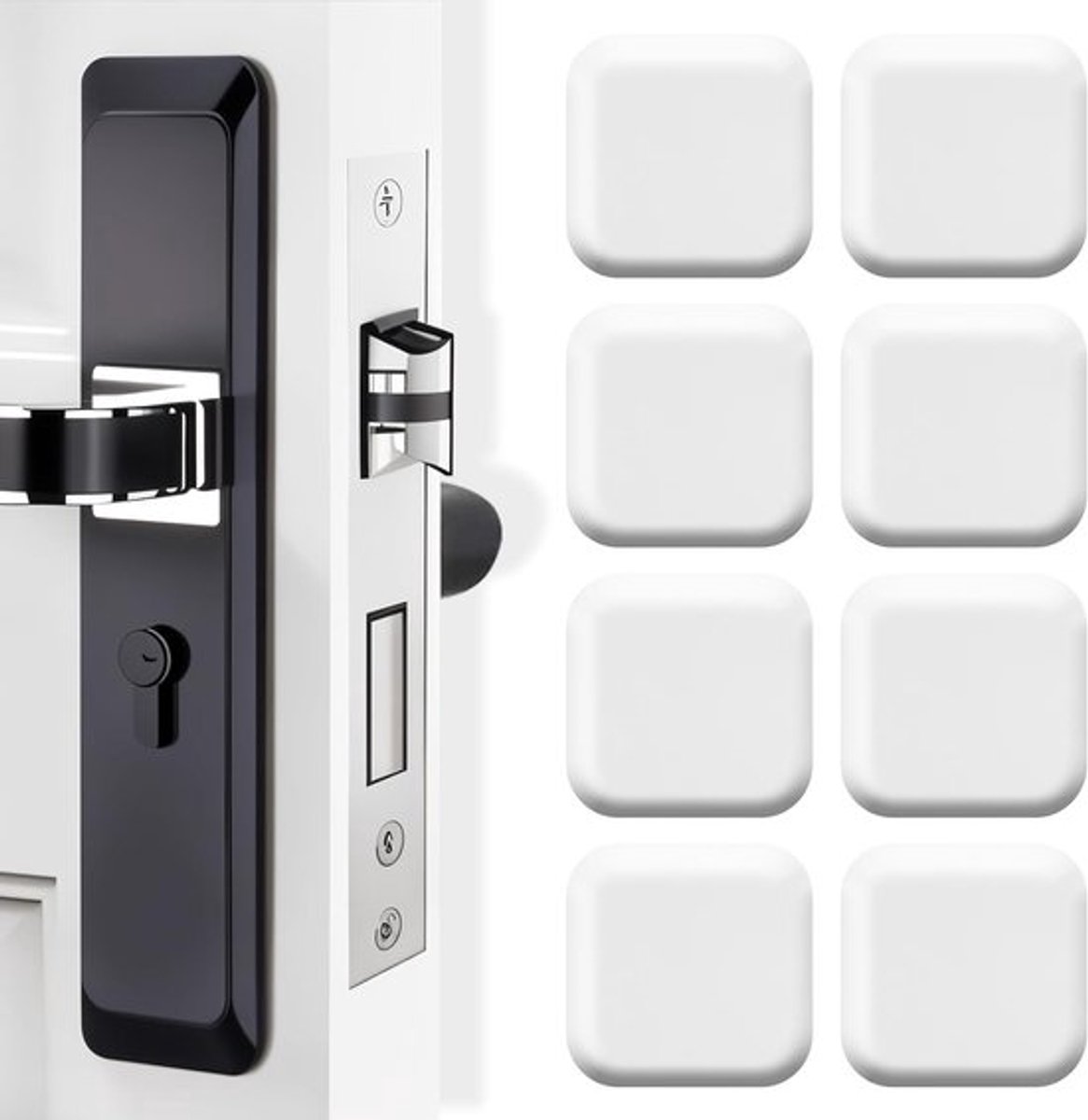 8-delige Deurstopper Wandbeschermer van Siliconen, Zelfklevende Deurknop, Geluidsdempende Bumper voor Wandbescherming in Huis en Kantoor, Zacht Rubber voor Muren