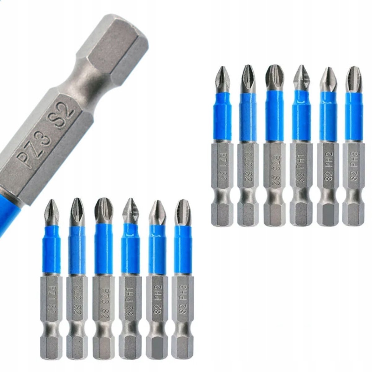 Rosfix Torx Bitset - Magnetische Bits met Blauwe Band - 12 St, 1/4" Hex Quick Release, 50 mm, RVS