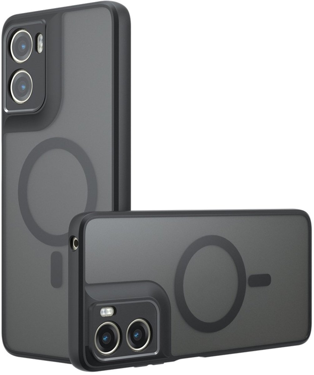Coverup Hoesje - Geschikt voor Motorola Moto G06 / G06 Power Hoesje - Coverup Mat Transparante Back Cover met Camera Cover - MagSafe Compatible - Zwart