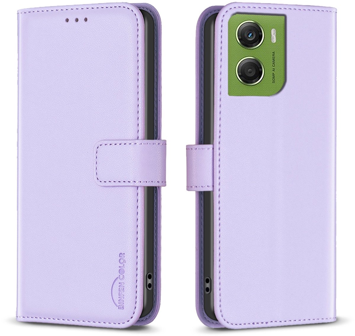 BINFEN Hoesje - Geschikt voor Motorola Moto G06 / G06 Power Hoesje - BINFEN Color Book Case - Lavendel