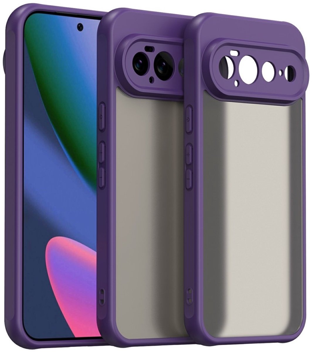 Coverup Hoesje - Geschikt voor Google Pixel 11 Pro XL Hoesje - Coverup Mat Transparante Back Cover met Camera Cover - Paars