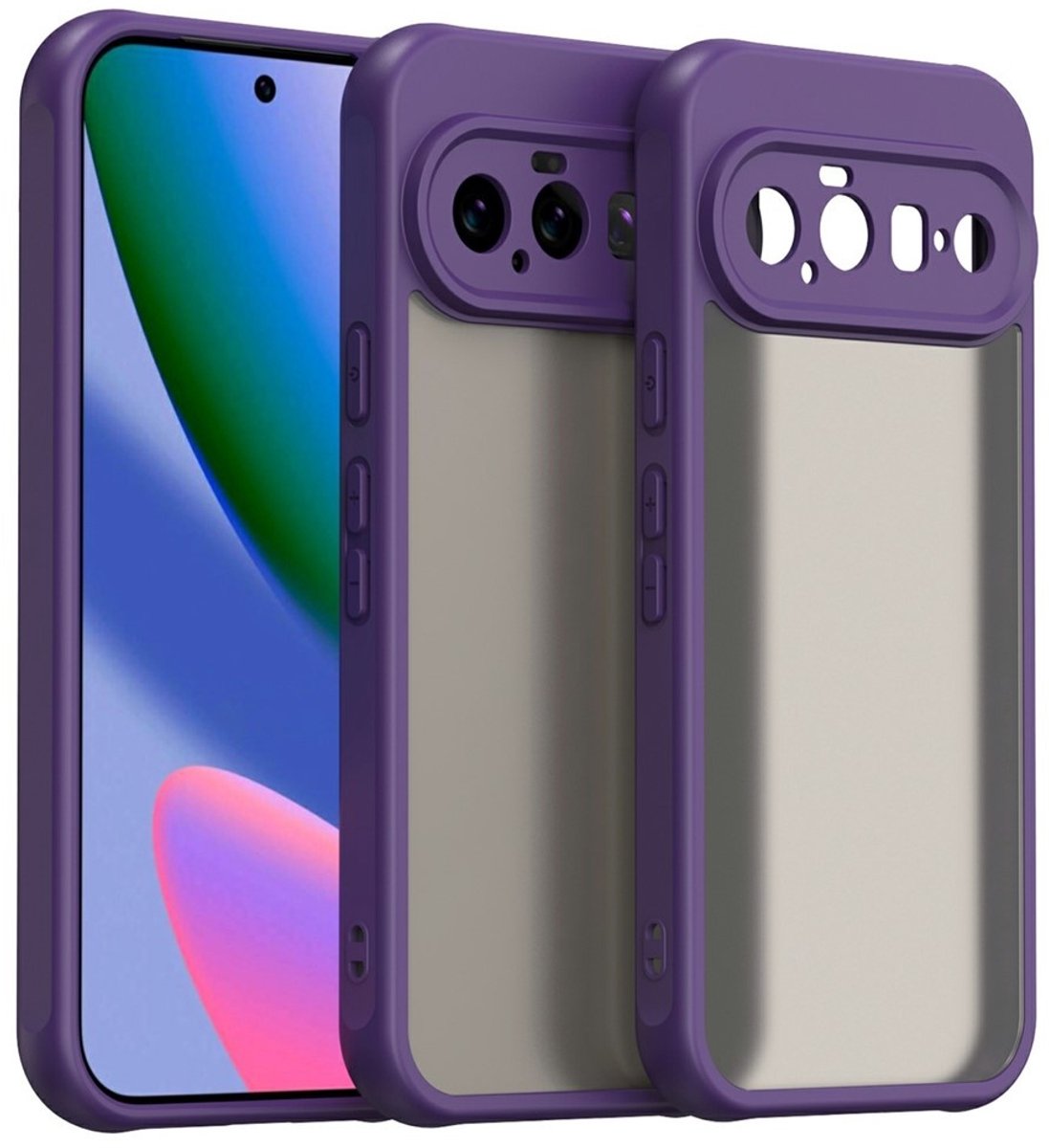Coverup Hoesje - Geschikt voor Google Pixel 11 Hoesje - Coverup Mat Transparante Back Cover met Camera Cover - Paars