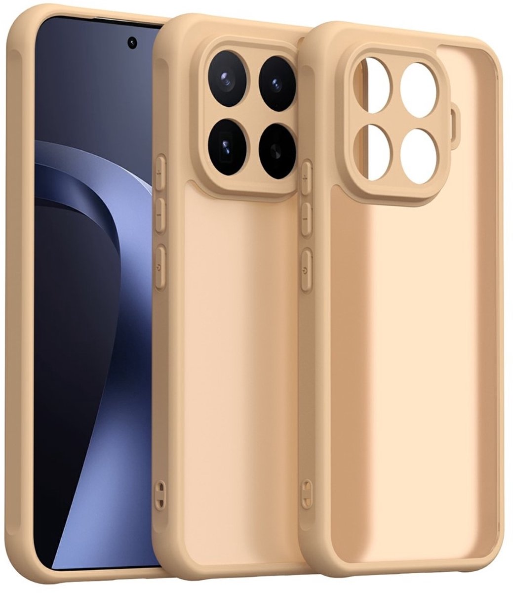 Coverup Hoesje - Geschikt voor Xiaomi 17T Pro Hoesje - Coverup Mat Transparante Back Cover met Camera Cover - Beige