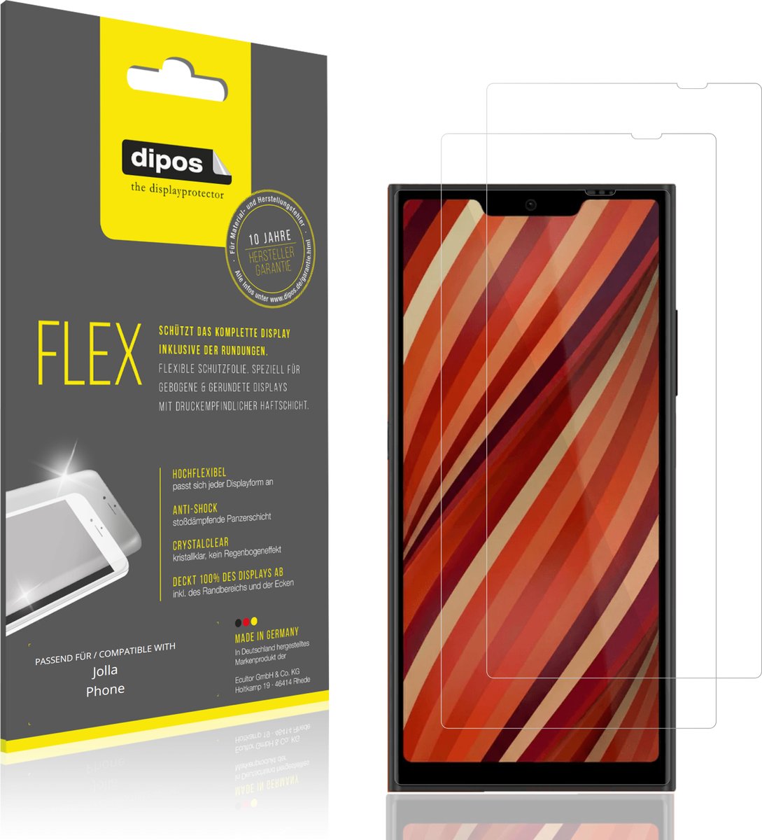 dipos – 2x Beschermfolie geschikt voor Jolla Phone | 3D Full Cover Screenprotector | 100% Passend