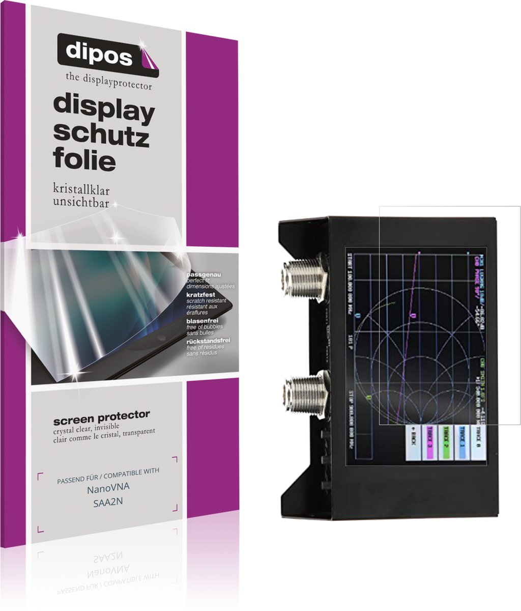 dipos – 2x Beschermfolie geschikt voor NanoVNA SAA2N | Krasbestendige & heldere Screenprotector Ultra-Thin