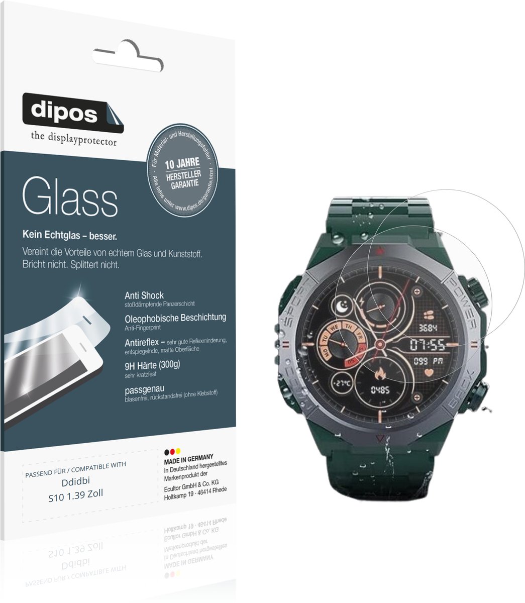 dipos – 2x Matte Pantserfolie geschikt voor Ddidbi S10 1.39 Zoll | 9H Screenprotector