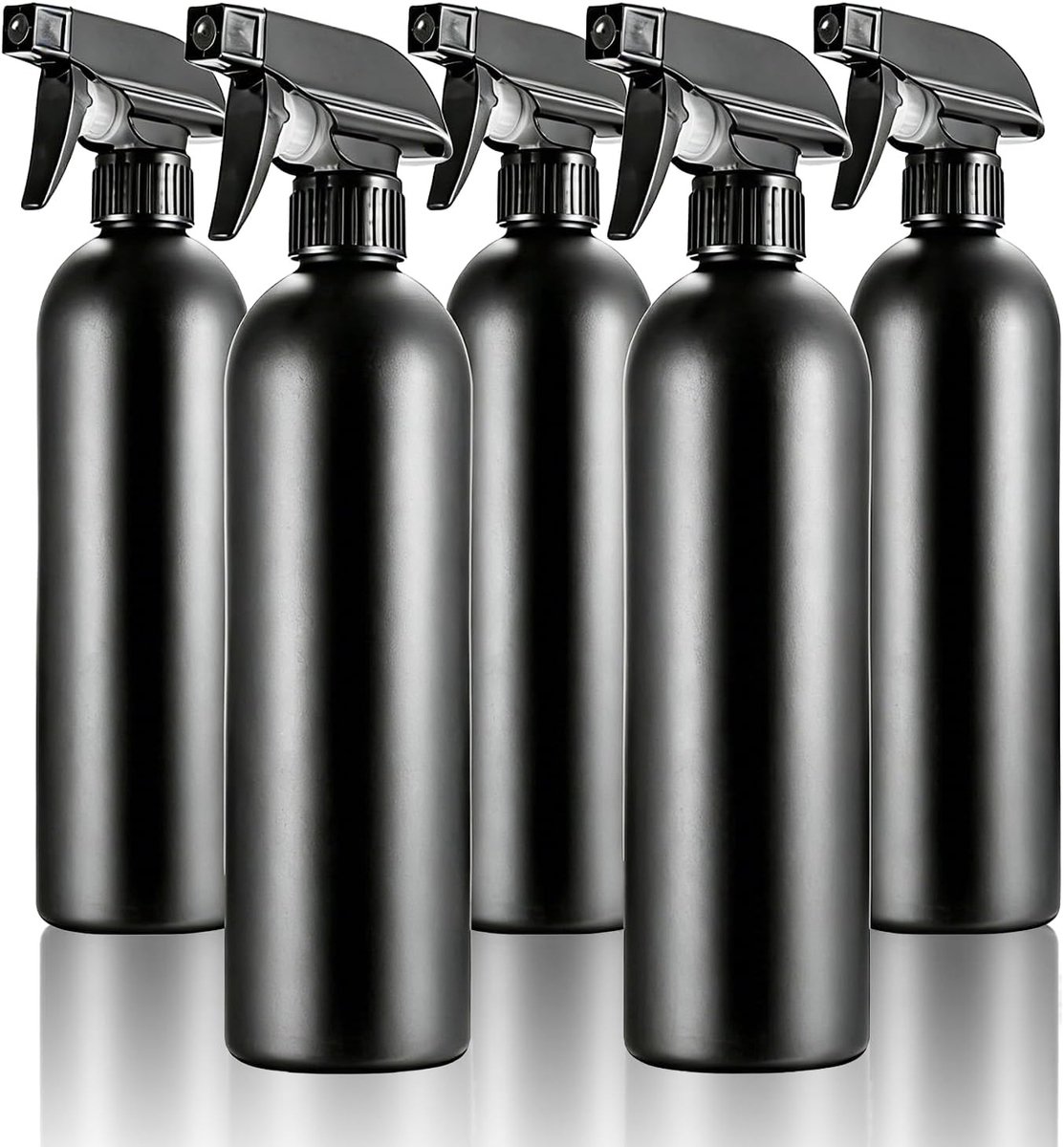 6 stuks spuitflessen 500 ml, waterspuitfles, lege Nebulizer plantenspuitfles, kappersspuitflessen, waterspray, haarverstuiver, spuitfles, planten, tuin, bloemen (zwart)