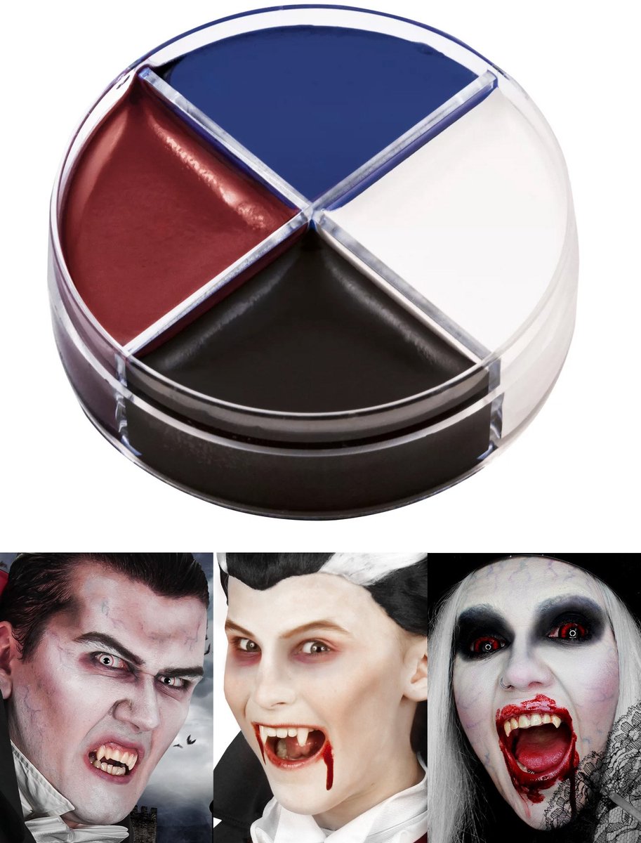 Crème Schmink Vampier Make-up 4-Kleuren 15ml - voor carnaval