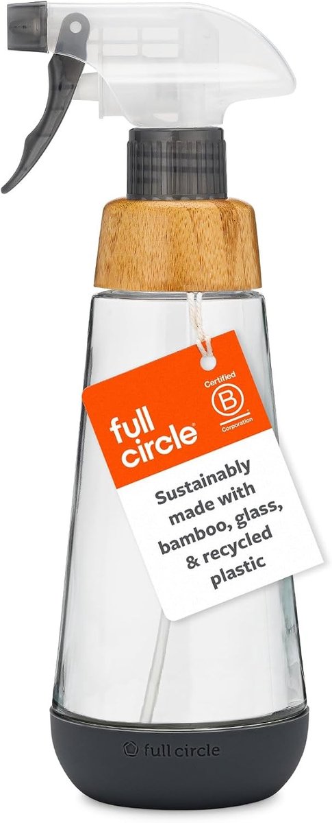 Full Circle Home Spuitfles BOTTLE SERVICE - Schoonmaakproducten - Plantenspuit - Glas - Bamboe