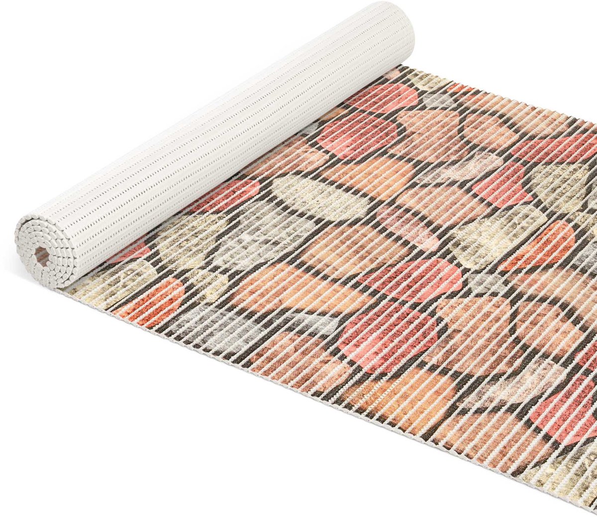 ANRO Badmat Straatstenen Roze 65x240cm Antislip Douchemat Afwasbaar Sneldrogend